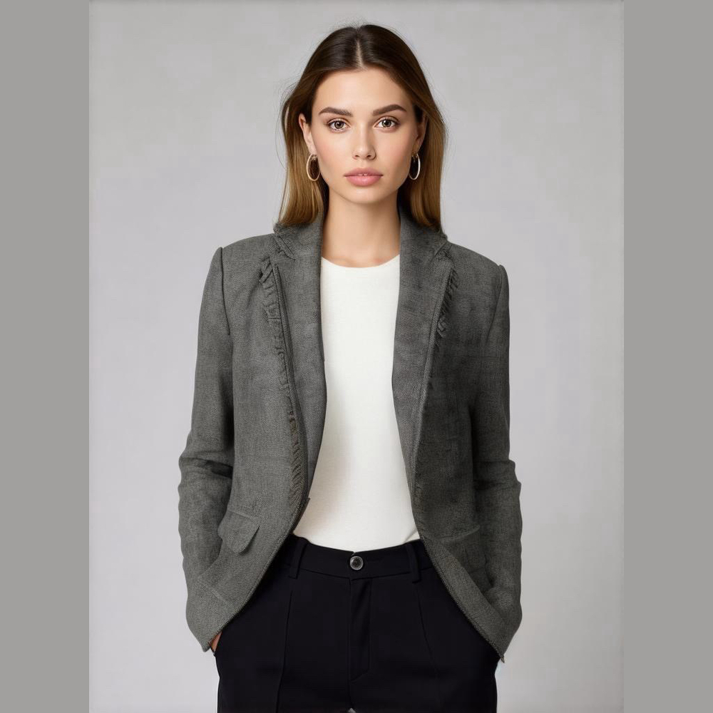 Grey Women's Tailored Blazer Jacket